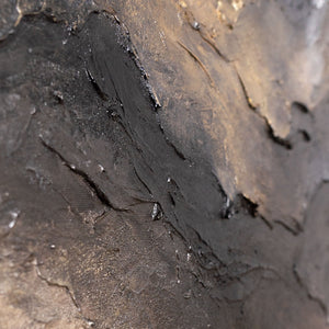 Abstraktes Gemälde in dunklen Erdtönen – Handgemalte Leinwandkunst „Dunkelheit und Morgendämmerung“