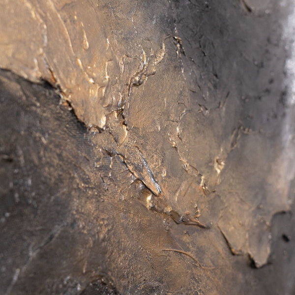 Abstraktes Gemälde in dunklen Erdtönen – Handgemalte Leinwandkunst „Dunkelheit und Morgendämmerung“