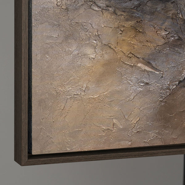 Abstraktes Gemälde in dunklen Erdtönen – Handgemalte Leinwandkunst „Dunkelheit und Morgendämmerung“