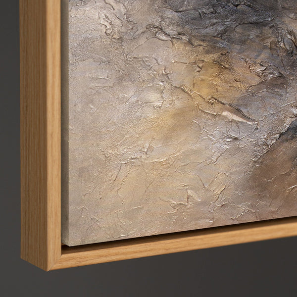 Abstraktes Gemälde in dunklen Erdtönen – Handgemalte Leinwandkunst „Dunkelheit und Morgendämmerung“