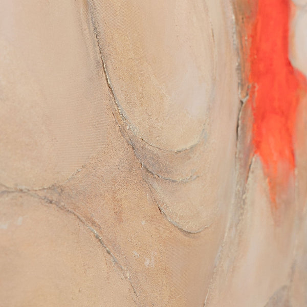 Abstraktes Acrylbild mit rotem Akzent – moderne Wandkunst „Echo der Flammen“