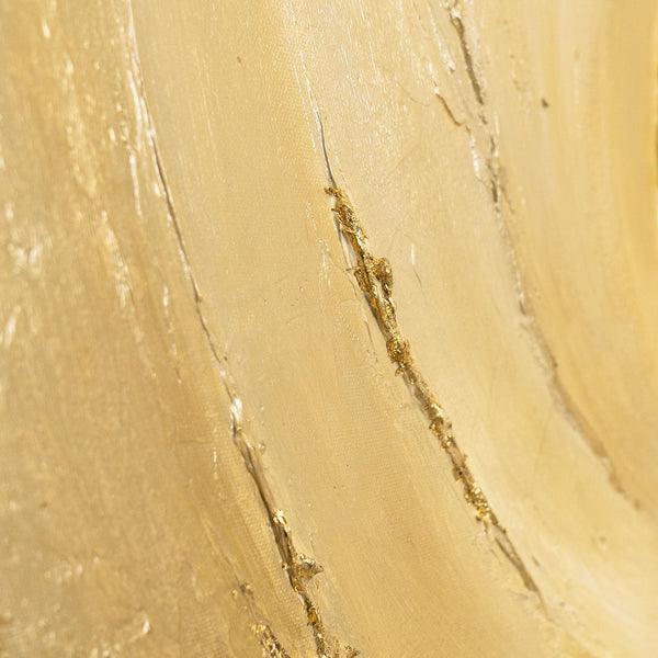 Handgemaltes abstraktes Gemälde mit Goldstruktur – Moderne Acrylbild mit Rahmen „Kreise der Zeit“