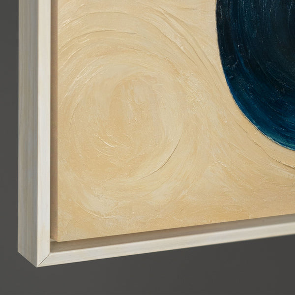 Moderne abstrakte Leinwandkunst mit klarer Formensprache – Handgemaltes Gemälde „Schnitt durch den Horizont“