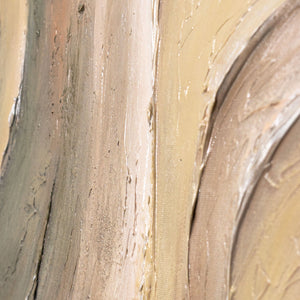 Abstraktes Leinwandbild „Sanfte Strömung“ mit Struktur und Naturfarben - Original Acrylbild mit Rahmen