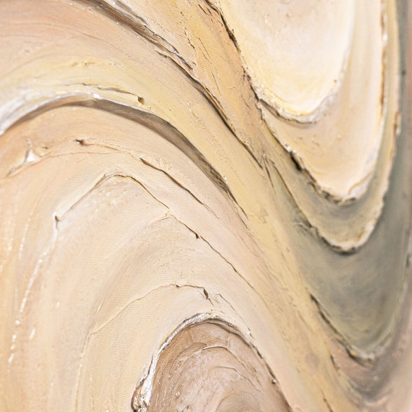 Abstraktes Leinwandbild „Sanfte Strömung“ mit Struktur und Naturfarben - Original Acrylbild mit Rahmen