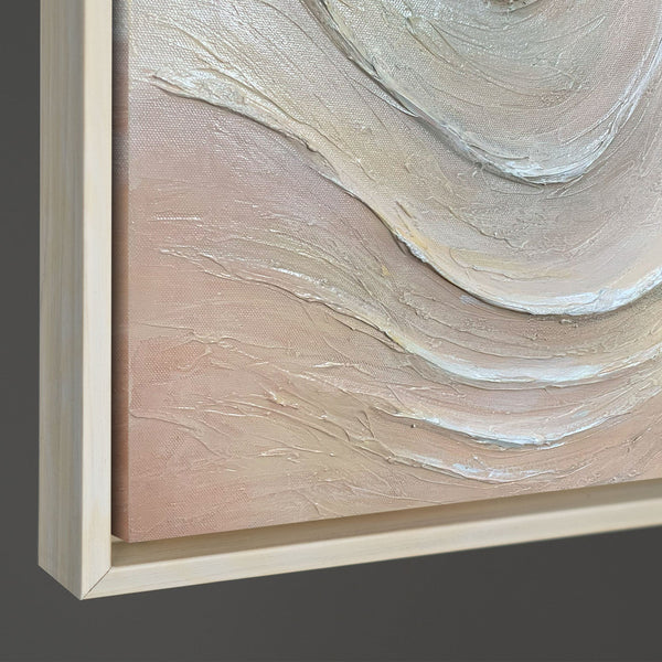 Abstraktes Leinwandbild „Sanfte Strömung“ mit Struktur und Naturfarben - Original Acrylbild mit Rahmen