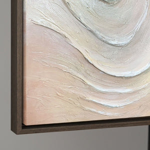 Abstraktes Leinwandbild „Sanfte Strömung“ mit Struktur und Naturfarben - Original Acrylbild mit Rahmen