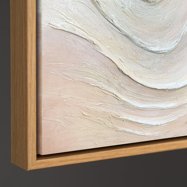 Abstraktes Leinwandbild „Sanfte Strömung“ mit Struktur und Naturfarben - Original Acrylbild mit Rahmen