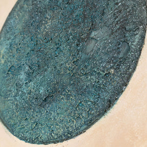 Cuadro pintado a mano sobre lienzo «Sol verde esmeralda» – Arte abstracto con textura