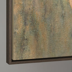 Cuadro pintado a mano sobre lienzo «Sol verde esmeralda» – Arte abstracto con textura