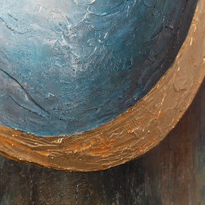 Cuadro pintado a mano "La calidez del universo" – Pintura acrílica moderna con detalles dorados