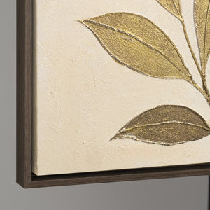 Decoración mural moderna «Susurro de las hojas» – pintura de naturaleza sobre lienzo con marco