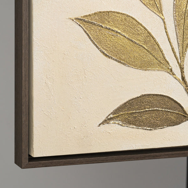 Decoración mural moderna «Susurro de las hojas» – pintura de naturaleza sobre lienzo con marco