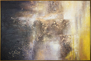 Pintura Acrílica Pintada a Mano “Universo” – Cuadro Abstracto Moderno sobre Lienzo con Marco Dorado