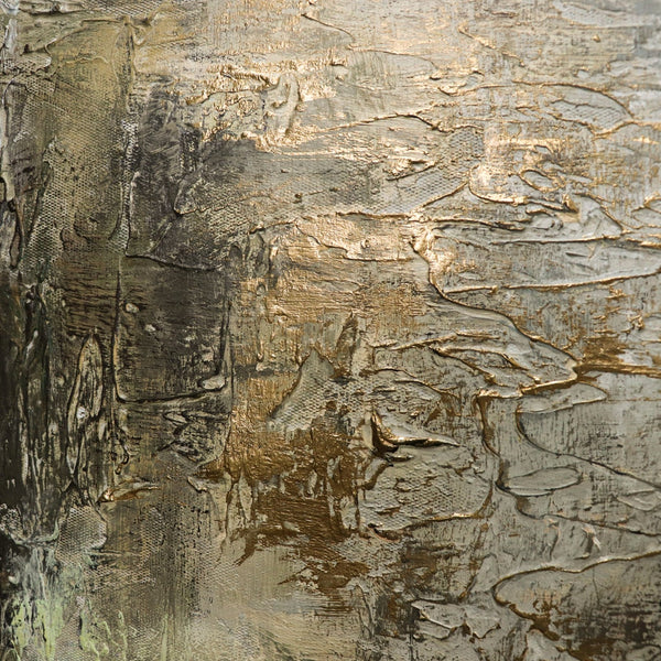 Nahaufnahme der goldenen Textur auf strukturiertem Acrylbild