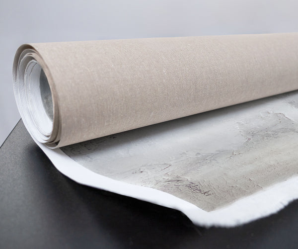 Handgemaltes Acrylbild auf Leinwand mit goldenen Bergen