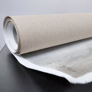 Handgemaltes Acrylbild auf Leinwand mit goldenen Bergen