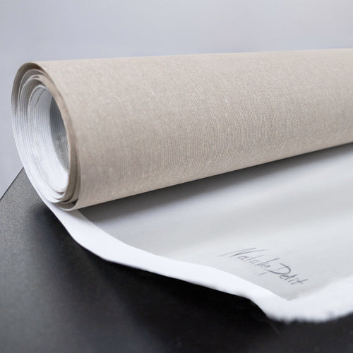 Handgemaltes Leinwandbild mit Silberstruktur