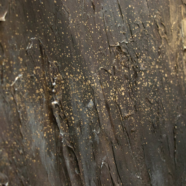 Nahaufnahme strukturierter Pinselstriche auf Acrylbild