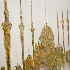 Seitenansicht der Moschee mit glitzernder Textur in Gold