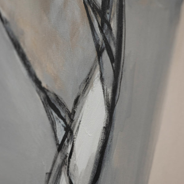 Nahaufnahme abstraktes Frauenportrait mit schwarzem Haar