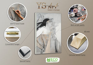 Pintura Acrílica Pintada a Mano “Mechelen” – Cuadro Moderno sobre Lienzo con Marco