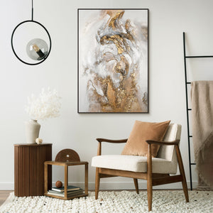 Stilvolles Wandbild mit Struktur in elegantem Wohnzimmer