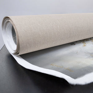 Struktur Gemälde auf Leinwand mit goldweißen Akzenten