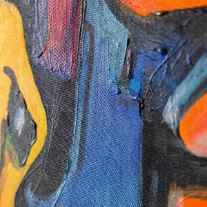 Struktur und Farbschicht eines bunten Pop Art Gemäldes