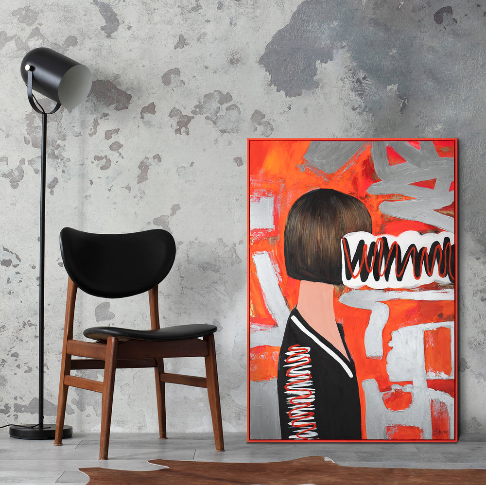 Großformatiges Pop Art Gemälde im modernen Interieur