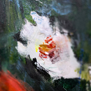 Nahaufnahme der gemalten weißen Gänseblümchen mit strukturierter Oberfläche