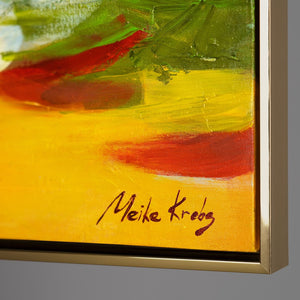 abstraktes gemälde mit Gold Rahmen