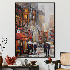 Großes Stadtbild in modernem Wohnzimmer