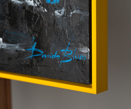 Cuadro Pintado a Mano sobre Lienzo con Marco "Margaritas Blancas como la Nieve"