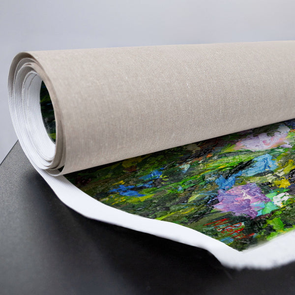 Gemälde auf Leinwand mit bunten Farbflächen