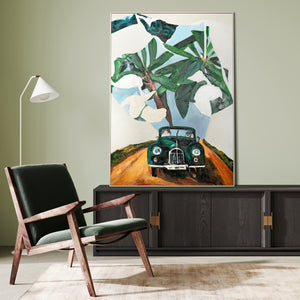 Arte Abstracto Moderno en Lienzo con Marco "En Camino a la Aventura"