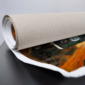  Grünes Auto vor großen Palmblättern