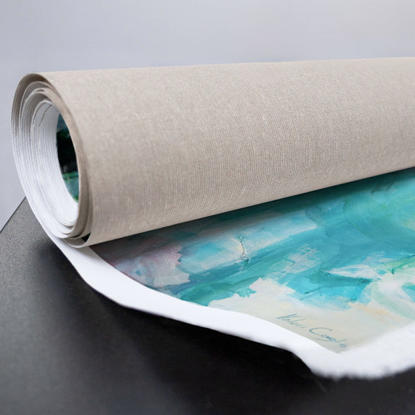 Gesamtansicht des Acrylbilds in Blau-Grün