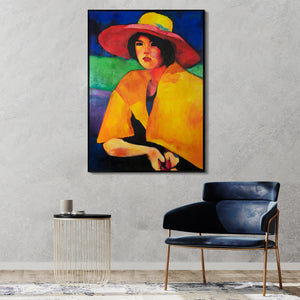 Cuadro Moderno para Salón "Feminidad" Silueta de Mujer Elegante Pintada a Mano