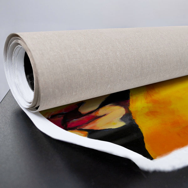 Detail Gesichtspinselstich in kräftigem Rot