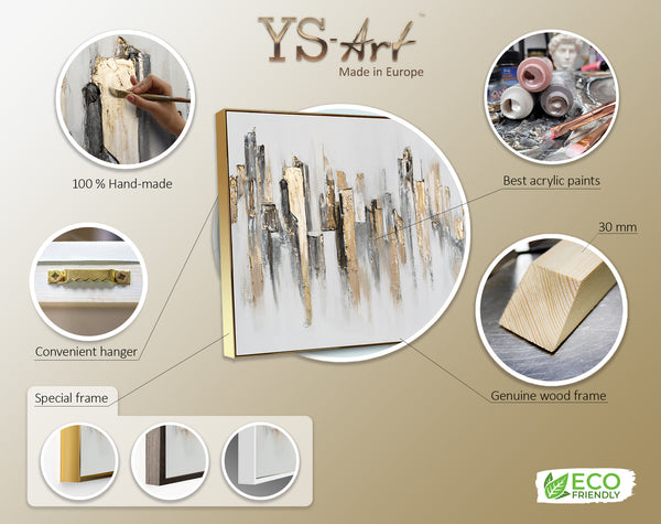 Handgemalte Abstrakte Kunst mit Goldakzenten "Stadtrhythmen"