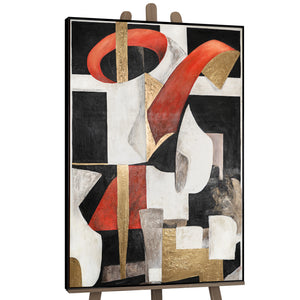 Cuadro abstracto "Ritmo gráfico" con marco decoración de pared salón