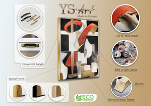 Cuadro abstracto "Ritmo gráfico" con marco decoración de pared salón