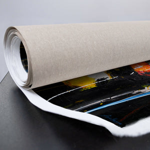 Gesamtansicht des farbenfrohen Leinwandbilds