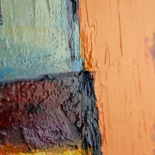 Nahaufnahme der gemalten Häuser und Textur leinwand bilder