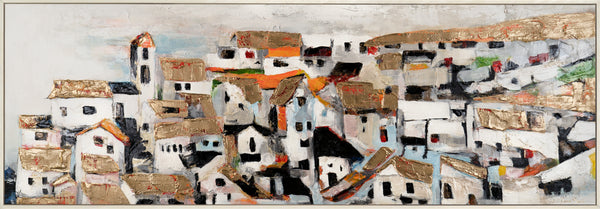 Texturmalerei Acryl Beige Gold Schwarz Detail abstrakte Kunst