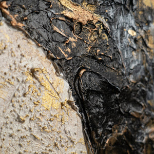 gemälde mit baum exturierte Fläche mit feinen Goldakzenten