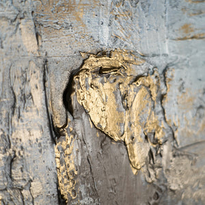 Detail der goldenen Struktur auf Leinwand