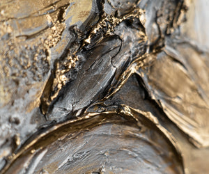 Cuadro tríptico con marco "Sombras brillantes" pintura abstracta moderna