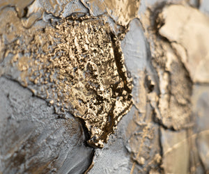 Cuadro tríptico con marco "Sombras brillantes" pintura abstracta moderna